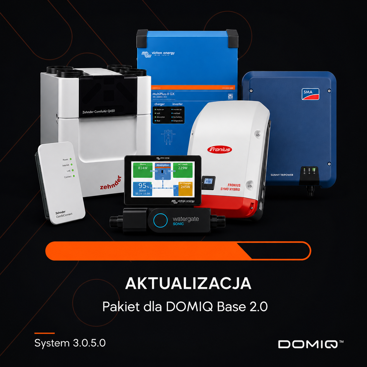 System 3.0.5.0 | DOMIQ Base 2.0 – pakiet aktualizacji: Watergate, SMA, Fronius, Shelly, Victron, Zehnder